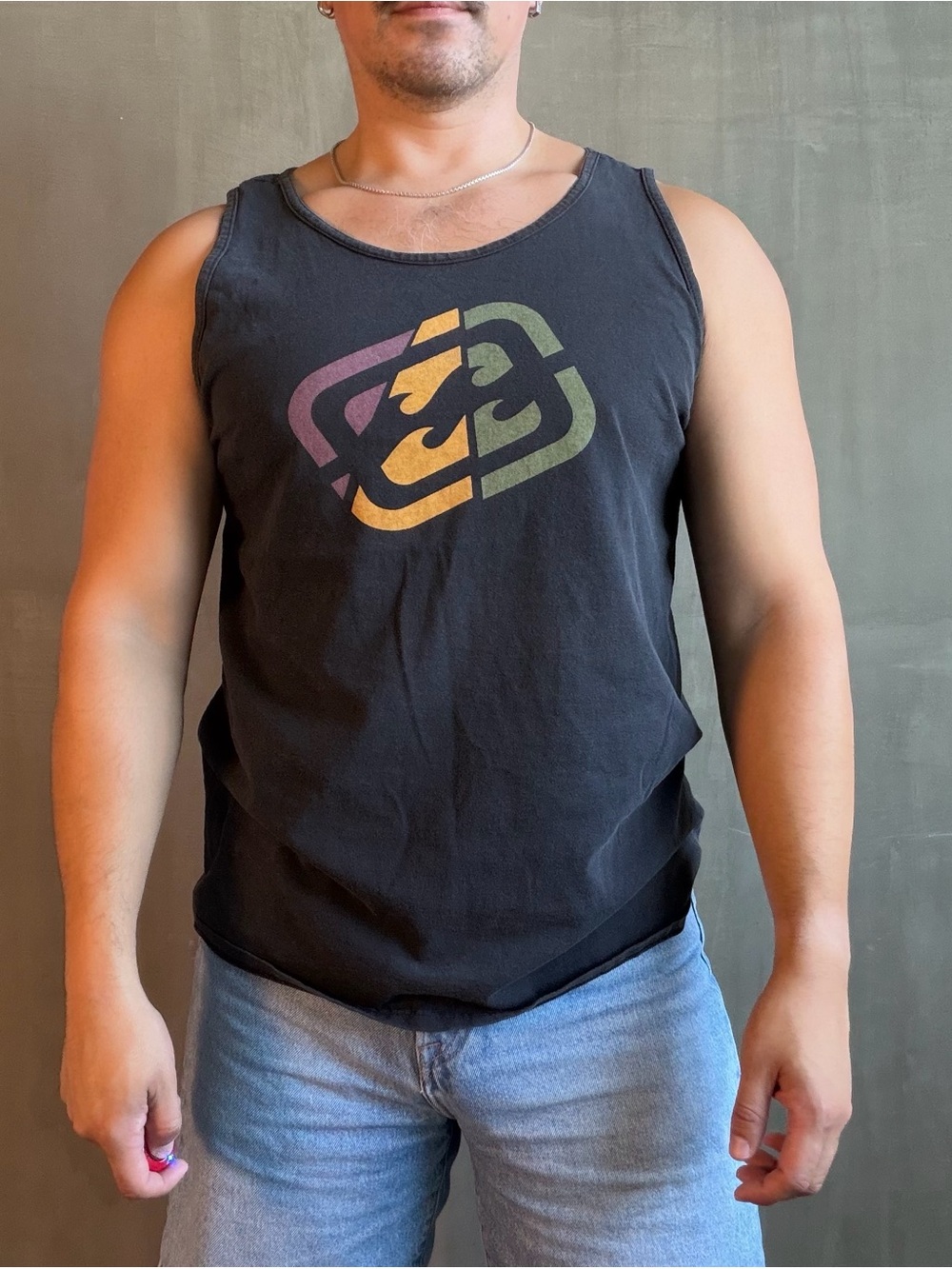 Vintage Y2K Billabong Logo Tank Top Faded Black Surf Skate 2000s